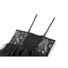 Darkinlove Women's Gothic Floral Lace Ruched Mesh Slip Dress