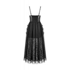 Darkinlove Women's Gothic Floral Lace Ruched Mesh Slip Dress