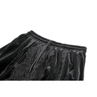 Darkinlove Women's Gothic Floral Lace Ruched Velvet Long Skirt