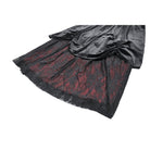 Darkinlove Women's Gothic Floral Lace Ruched Velvet Long Skirt