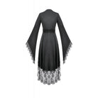 Darkinlove Women's Gothic Floral lace Sheer High Low Long Sleeved Dress