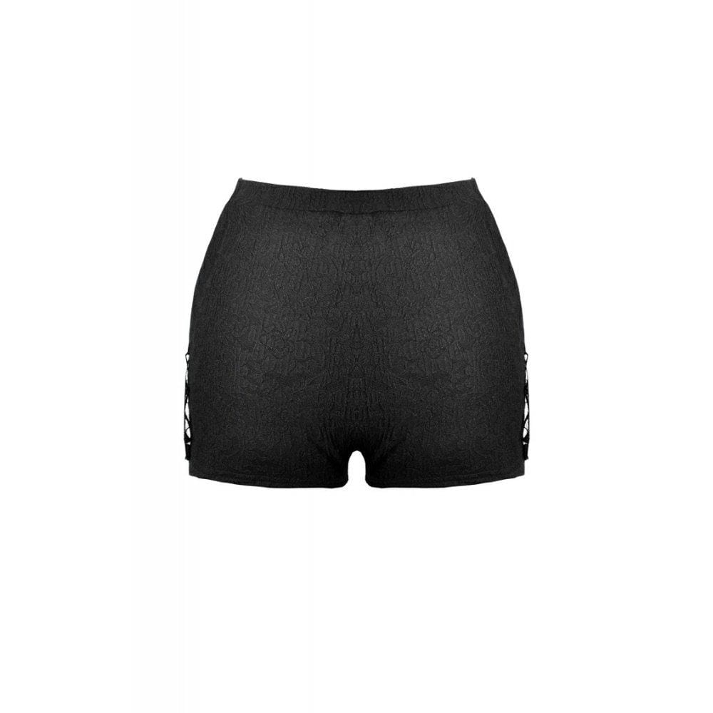 Darkinlove Women's Gothic Floral Lace Sides Short Leggings