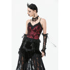 Darkinlove Women's Gothic Floral Lace Tank Top