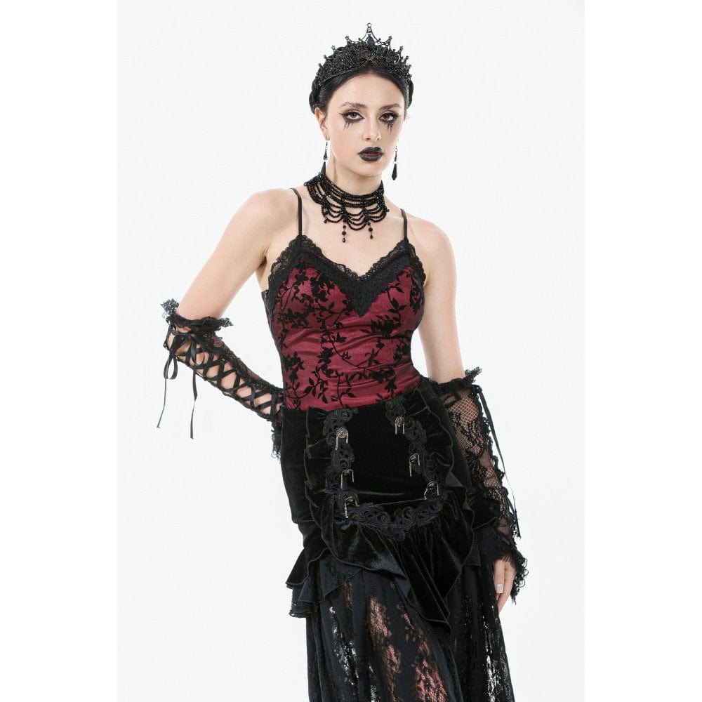 Gothic Cross Lace Tank Top for Alternative Fashion