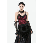 Darkinlove Women's Gothic Floral Lace Tank Top