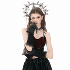 Darkinlove Women's Gothic Floral Lace-up Velvet Arm Sleeves