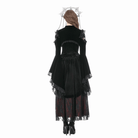 Darkinlove Women's Gothic Floral Mesh Splice Ruffled Flare Sleeve Velvet Cape