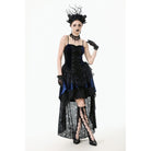 Darkinlove Women's Gothic Floral Multilayered Lace High/Low Slip Dress