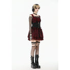 Darkinlove Women's Gothic Floral Pattern Zip Lace-up Corset