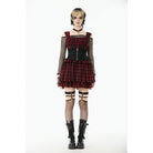 Darkinlove Women's Gothic Floral Pattern Zip Lace-up Corset