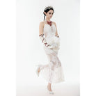 Darkinlove Women's Gothic Floral Pearl-embellished Lace Fan