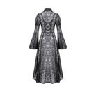 Darkinlove Women's Gothic Floral Sheer Lace Puff Bell Sleeve Long Duster Coat