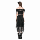 Darkinlove Women's Gothic Floral Sheer Off-Shoulder Lace Top