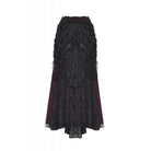 Darkinlove Women's Gothic Floral Tassel Mesh Splice Skirt