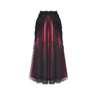 Darkinlove Women's Gothic Floral Tassel Mesh Splice Skirt