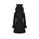 Darkinlove Women's Gothic Fluffy Splice Woolen Coat with Cat Ear Hood