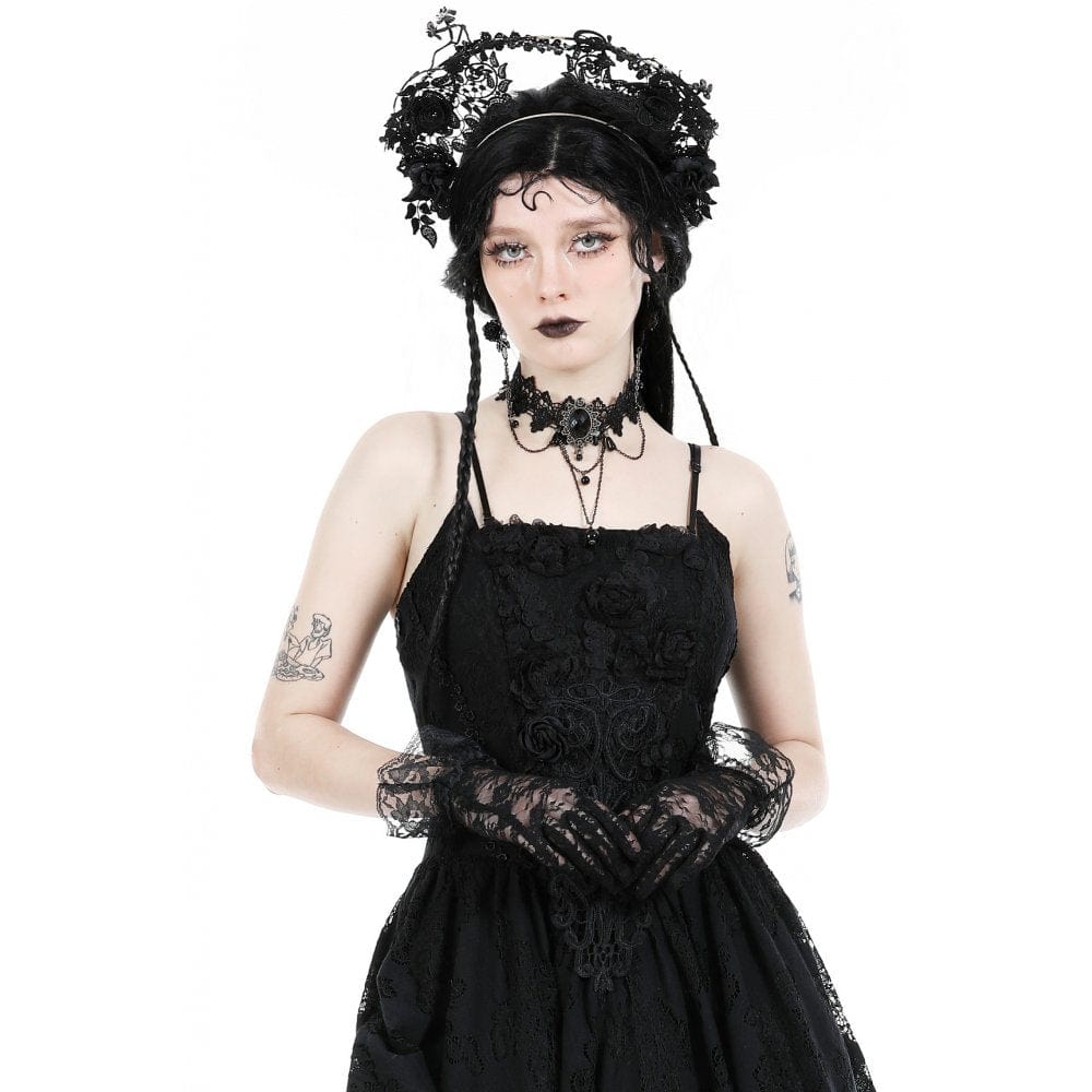 Darkinlove Women's Gothic Gemstone Lace Choker