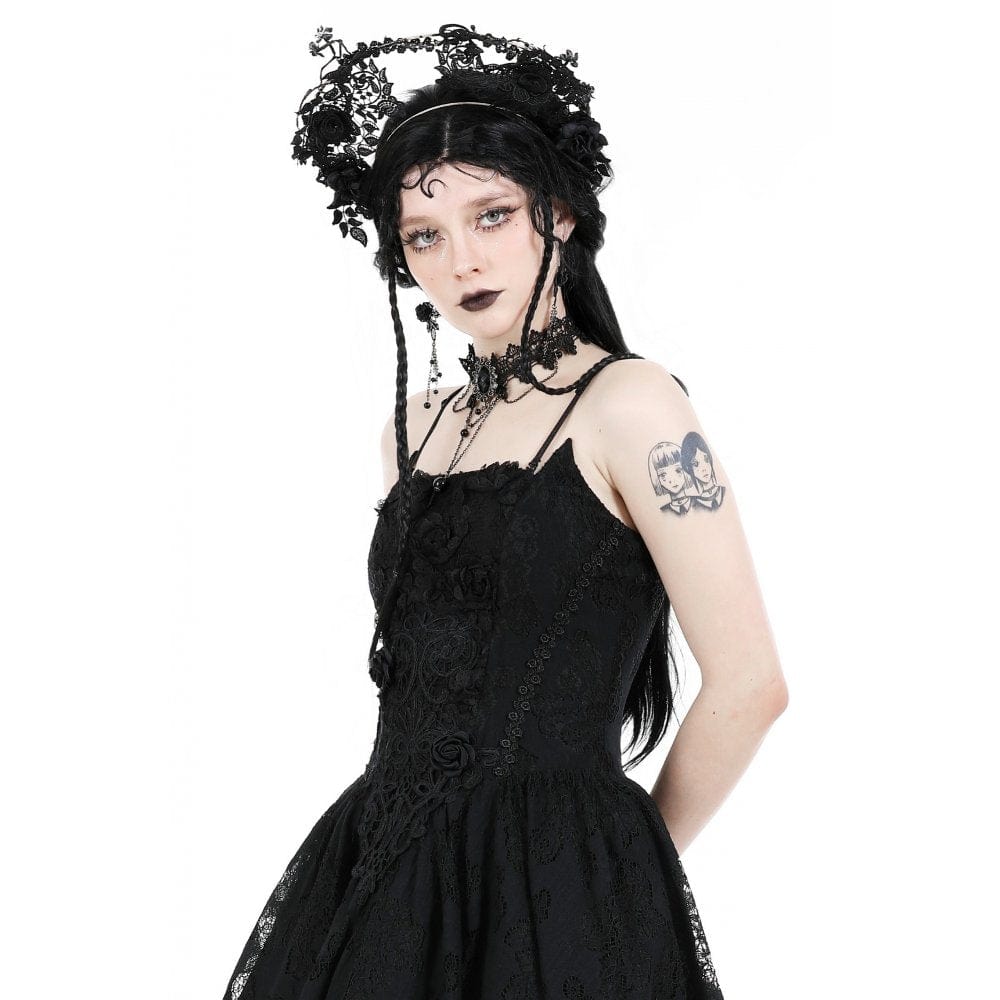 Darkinlove Women's Gothic Gemstone Lace Choker