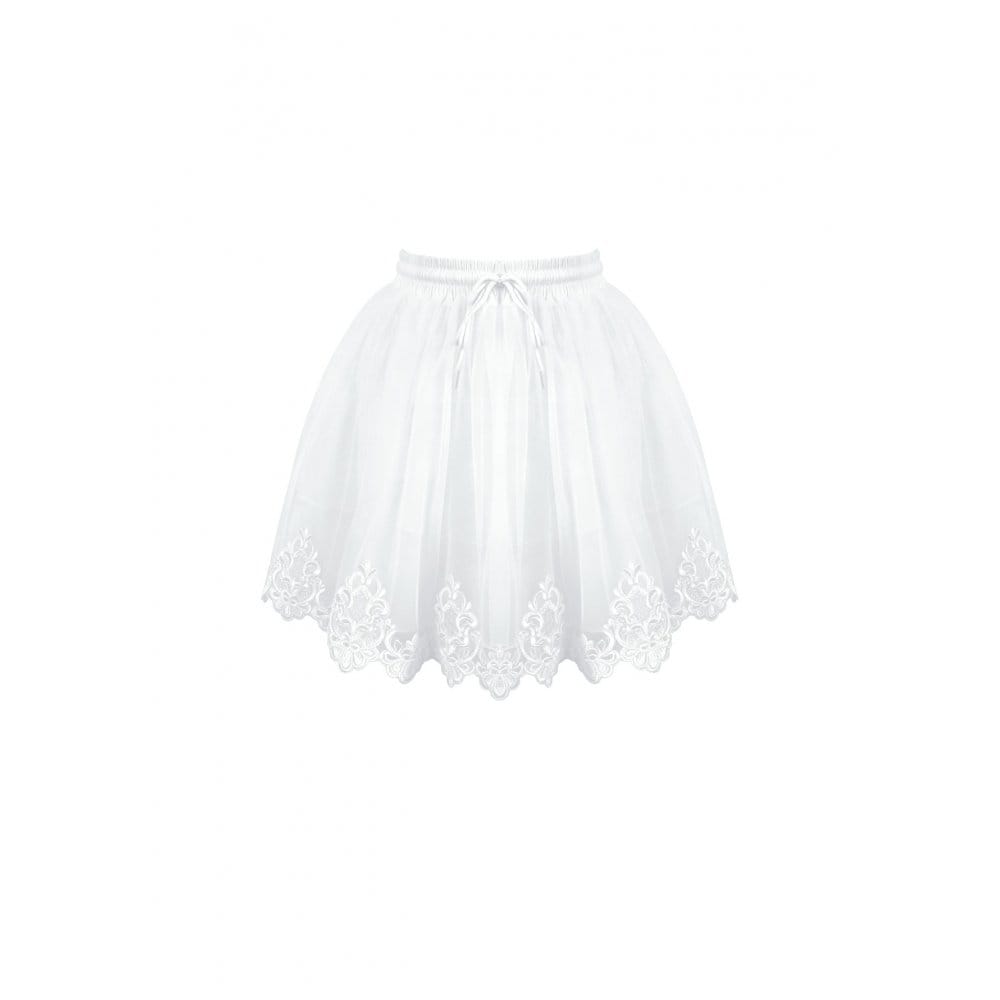 Darkinlove Women's Gothic Guipure Lace Hem Layered Mesh Mini Skirt