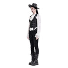 Darkinlove Women's Gothic Halter Lapel Zipper Jacquard Vest