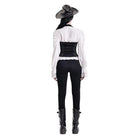 Darkinlove Women's Gothic Halter Lapel Zipper Jacquard Vest
