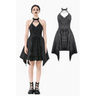 Darkinlove Women's Gothic Halterneck Lace Party Dress