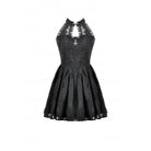 Darkinlove Women's Gothic Halterneck Lace Short Dress