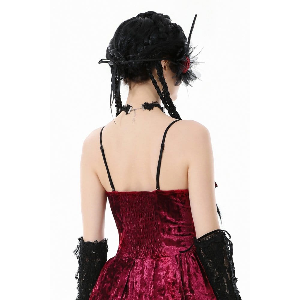 Darkinlove Women's Gothic Heart Cross Diamante Necklace