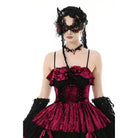 Darkinlove Women's Gothic Heart Cross Diamante Necklace