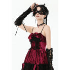 Darkinlove Women's Gothic Heart Cross Diamante Necklace