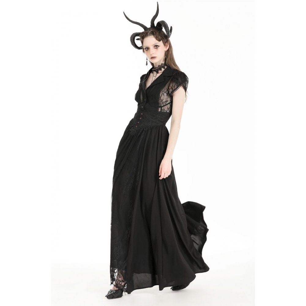 Darkinlove Women's Gothic Heart Embroidered High-waisted Skirt