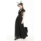 Darkinlove Women's Gothic Heart Embroidered High-waisted Skirt