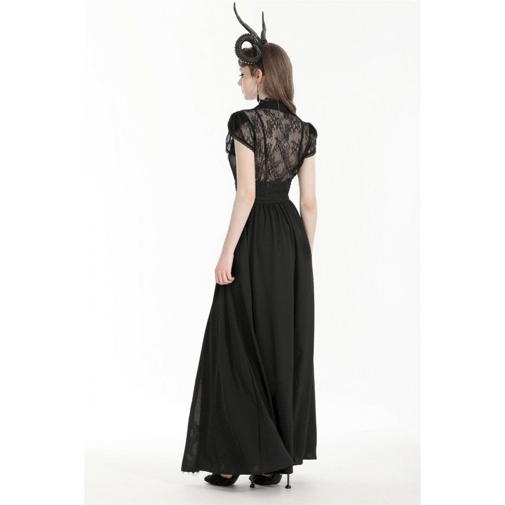 Darkinlove Women's Gothic Heart Embroidered High-waisted Skirt