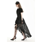 Darkinlove Women's Gothic High/Low Lace Skirt