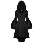 Darkinlove Women's Gothic High/Low Woolen Dovetail Coat with Hood