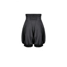 Darkinlove Women's Gothic High‑Waisted Cross Zipper Engraved Buttons Decor Pumpkin Shorts