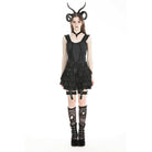 Darkinlove Women's Gothic High-waisted Lace Splice Skirt with Garter