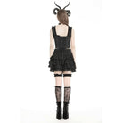 Darkinlove Women's Gothic High-waisted Lace Splice Skirt with Garter