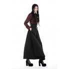 Darkinlove Gothic-Faltenrock für Damen mit hoher Taille und langem Rock