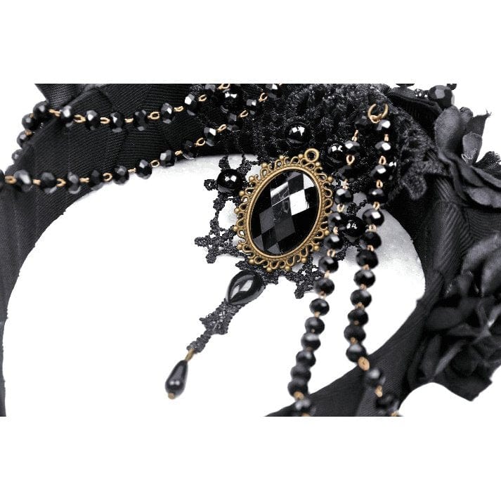 Darkinlove Women's Gothic Horned Beaded Halloween Headwear