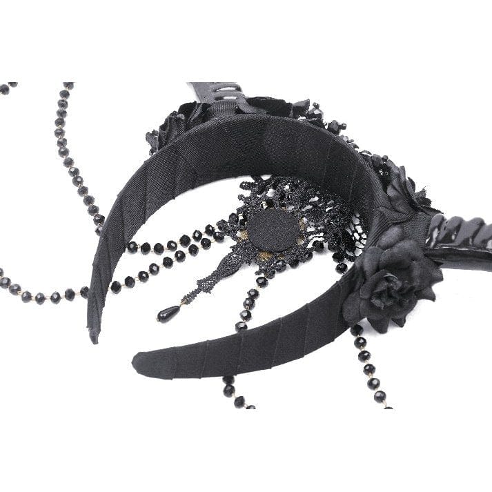 Darkinlove Women's Gothic Horned Beaded Halloween Headwear