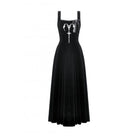 Darkinlove Women's Gothic Horned Embroidered Lace-up Velvet Slip Dress