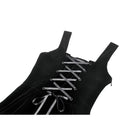 Darkinlove Women's Gothic Horned Embroidered Lace-up Velvet Slip Dress
