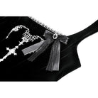 Darkinlove Women's Gothic Horned Embroidered Lace-up Velvet Slip Dress