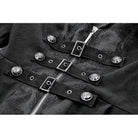 Darkinlove Women's Gothic Irregular Bouble-breasted Buckle-up Strap Coat