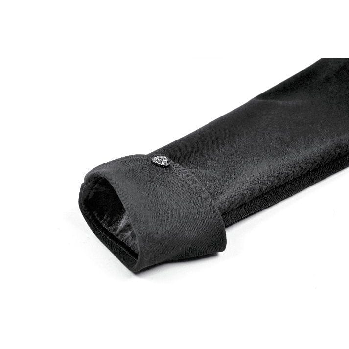 Darkinlove Women's Gothic Irregular Bouble-breasted Buckle-up Strap Coat