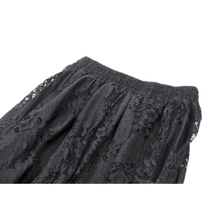 Darkinlove Women's Gothic Irregular Distressed Lace Skirt