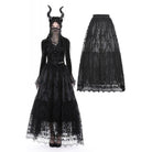 Darkinlove Gothic-Rock für Damen, unregelmäßiger Floacking-Mesh-Gewürzrock