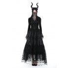 Darkinlove Gothic-Rock für Damen, unregelmäßiger Floacking-Mesh-Gewürzrock