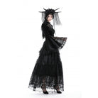 Darkinlove Gothic-Rock für Damen, unregelmäßiger Floacking-Mesh-Gewürzrock